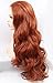 K'ryssma #350 Copper Red Lace Front Wig Glueless Auburn Long Wavy Synthetic Wigs for Women 24 inches Ginger Synthetic Wig Heat Resistant