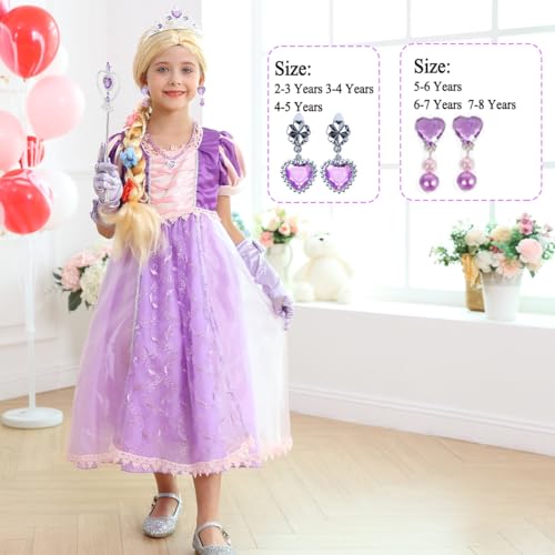 Disfraz de princesa morada para niñas 2-8 años miniatura 4