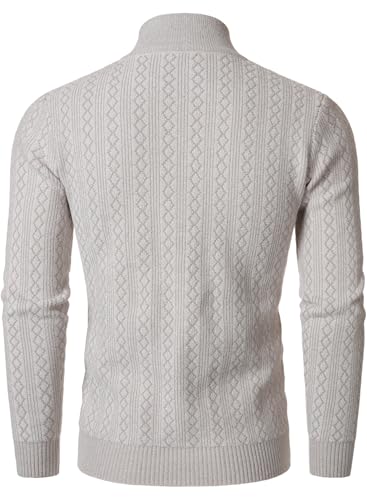 HOOD CREW Mens Zip Jumpers Long Sleeve Warm Sweater Soft Cozy Knitwear Pullover for Men - Image 6