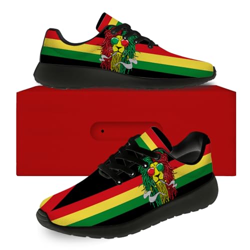 Rasta Print Shoes for Men Women Lightweight Comfort Running Tennis Walking Sneakers Birthday Gifts for Rastafarian Reggae2