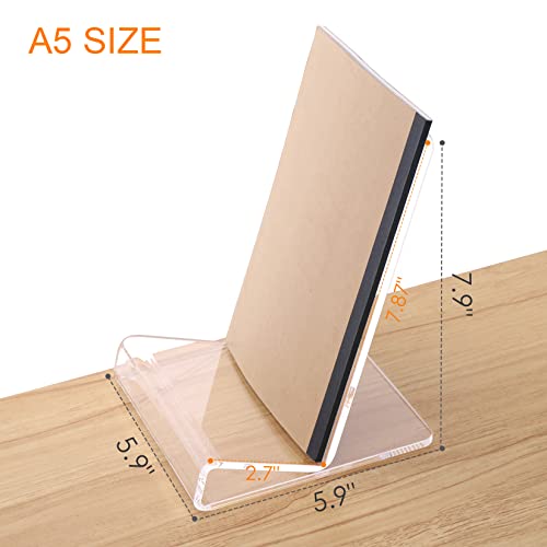 Sanrui Acrylic Display Easel With 2.7''Ledge,2Pc Clear Book Display Easel Holder，Display Stand For New Book Releases , Book Stand For Displaying Tablets, Magazines,Notebooks,Ipad,Cds, Etc（A5 Size） #TOP5