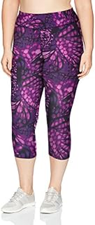 JUST MY SIZE Women's Plus Size Active Stretch Capri, Wingspan Plum Dream, 2X