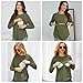 Women's Nursing Tops Long Sleeve 3 Pack Pregnancy Breastfeeding Shirts with Hidden Zipper Maternity Tees with Pocket