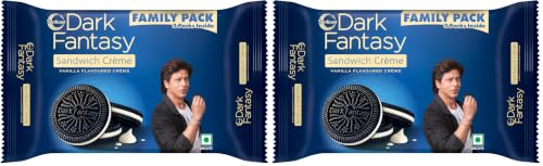 Image of Sunfeast Dark Fantasy Vanilla Creme, 237g, Dark Crunchy Biscuit with Smooth Vanilla Creme (Pack of 2)