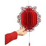 Chinesische Neujahrs-Papplaterne für Frühlingsfest-Dekoration, handgefertigt, mit Heritage-Muster für Treppenlandung, Terrasse oder Gemeinschaftszentrum (B)
