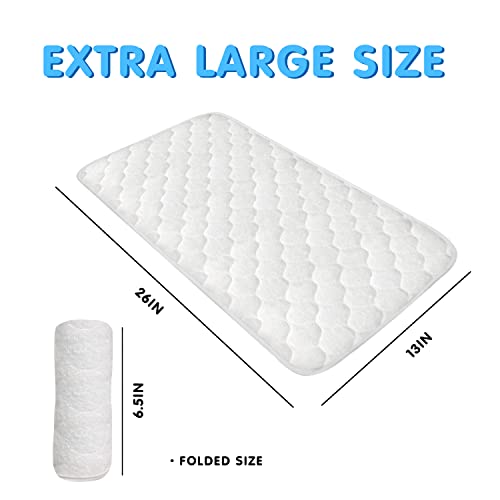 Bamboo Changing Pad Liners, Quilted Thick Ultra Soft Waterproof Changing Table Cover Liners, Washable Reusable Portable Diaper Change Mat, 27" X 13", 3 Pack Set (White) #TOP1