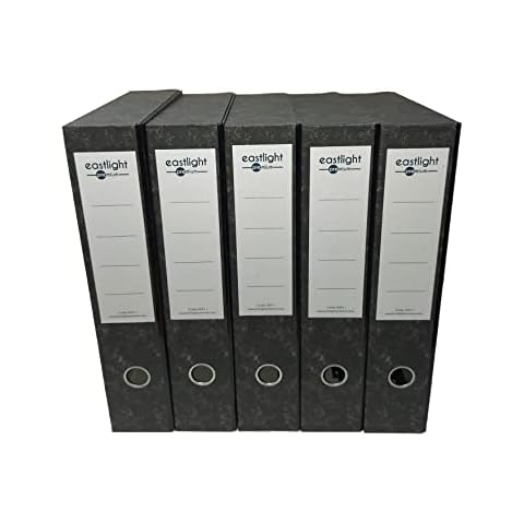 Box File Foolscap Fits A4, Black & White Paper (Box of 5) 70mm Spine, File Organiser Cover