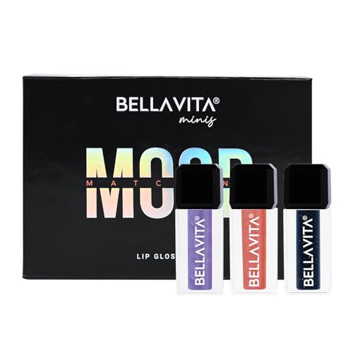 Image of BELLAVITA Mini Lip Gloss Set of 3 | 2ml each | Gift Set | Color Changing Based on pH | Glossy Finish | Hydrating & Non-sticky | Lip Gloss for Women
