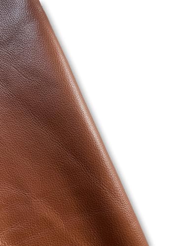 Natural Grain Cowhide Leather Skins (Brandy, 10 Square Feet)