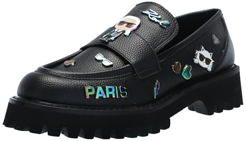 Image of Karl Lagerfeld Women's Gaston Lug Sole Loafer with Pin Embellishments