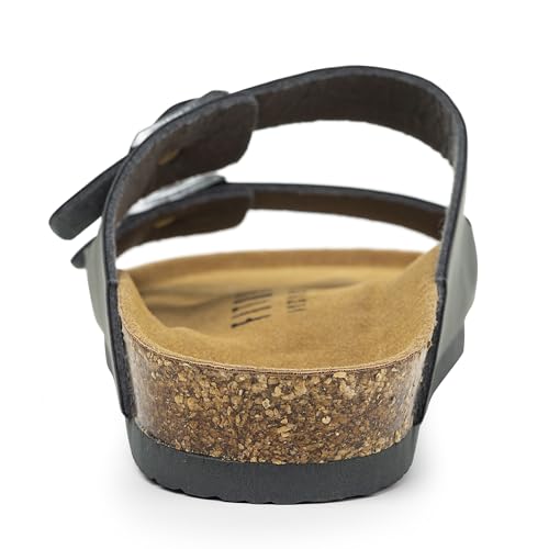 Image of FITORY Mens Sandals, Arch Support Slides with Adjustable Buckle Straps and Cork Footbed Size 7-14.5