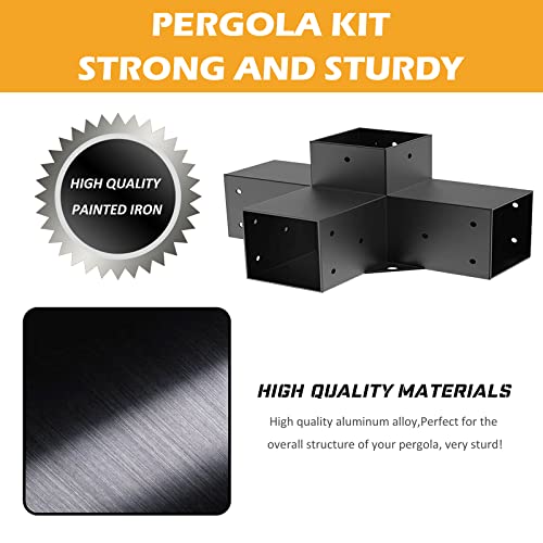 Pergola Bracket Heavy Duty 4Ways 4X4In Pergola Hardware Kit Woodworks Pergola Kit Modular Modern Diy Elevated Wood Stand Kit Includes 2 Bracket Shoulders 2 Boots #TOP3