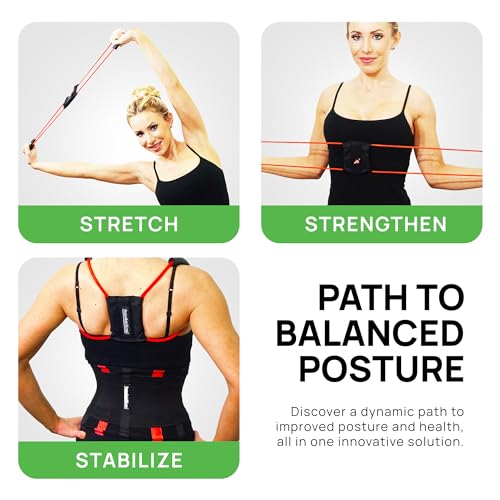 PRIMEKINETIX PostureMedic Dynamic Posture Corrector - Active Resistance Training System for Upper Back Strengthening & Shoulder Alignment - Stretches Chest, Strengthens Back - Doctor Recommended - Size L (Yellow)