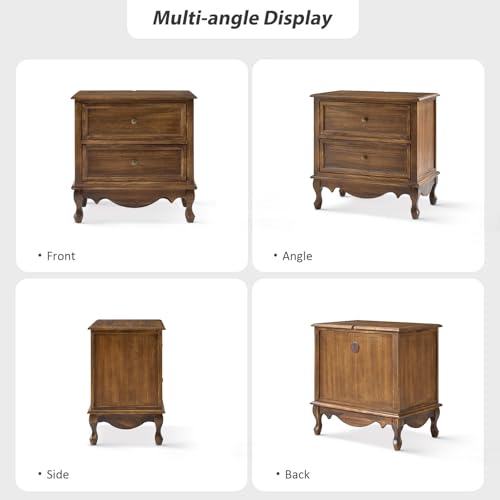 HULALA-HOME-Solid-Wood-Nightstands-Set-of-2-with-Charging-Station-Vintage-Night-Stands-with-Wood-Legs-and-2-Drawers-French-Bedside-Tables-for-Bedroom-Living-Room-Walnut