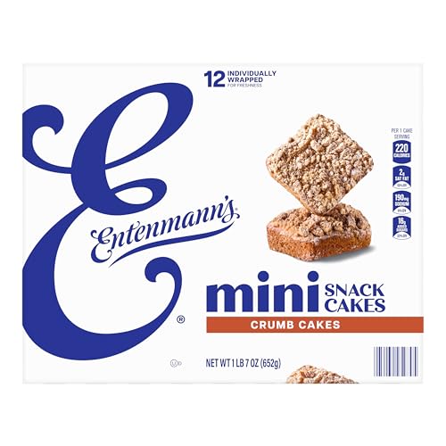 Entenmann's Crumb Mini Snack Cakes, 12 individual packs, (1.92 oz each), Coffee Cakes, 23 oz Multipack