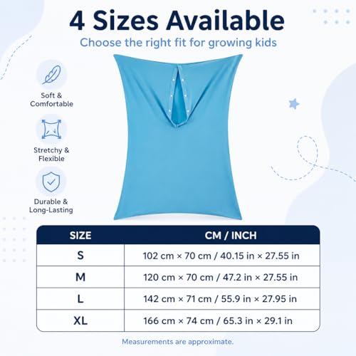 Image of Body Sock Sensory Sock for Kids 3-5 Years, Small | 40 H x 27 W in, Fits Height 33x42 in, Stretchy Full Compression Sack Body Wrap for Calm Relax Sensory Seeking Autism, Blue