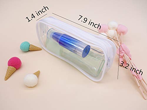 Pack Of 4 Clear Pvc Pencil Pouch With Zipper, Portable Transparent Big Capacity Pencil Case Makeup Bag For Stationery And Travel Toiletries Organizing(Black And White) #TOP1