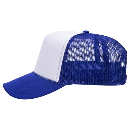 Image of OTTO Polyester Foam Front 5 Panel High Crown Mesh Back Trucker Hats in 97, Bulk, Wholesale