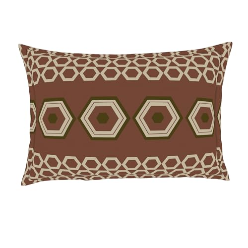 Image of Spaces Double Bedsheet | Premium 100% Cotton Bedsheet with 2 Pillow Covers | Super Soft, Breathable & Skin Friendly Bed Linen | Geometric Design | 224Cmx274Cm /43Cmx68Cm | Brown