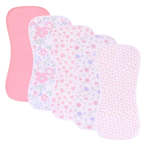 Image of sleepyturtle 5 Pack Waterproof Baby Burp Cloths Extra Absorbent and Soft