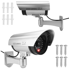 動作確認済！2パック ダミーカメラ Co-Goods ダミー防犯カメラ 取付金具 防犯ステッカー 防犯カメラ