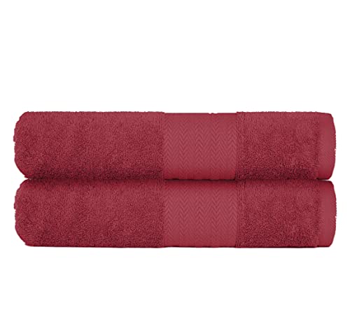Victorio & Lucchino Juego de Toallas 100% Algodón - 2 Toallas Baño Grande 100x150cm - Color Burdeo Cover