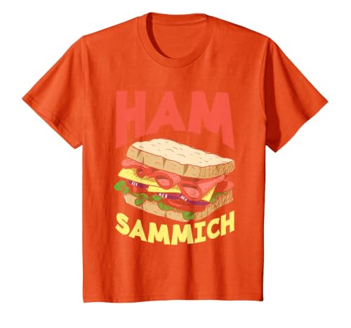 Ham Sammich Ham Sandwich Lover Funny Sandwich T-Shirt, Youth, Orange, Large