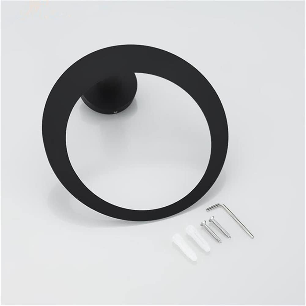 LSLYTQ Black Towel Rings, Stainless Steel Wall Mounted Towel Holder, Towel, Bathroom Storage Rack Toilet Hardware