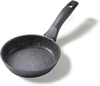 STONELINE Patelnia 16 cm, Patelnia przystosowana do indukcji, Patelnia pokryta drobinkami prawdziwego kamienia, Patelnia uniwersalna z odlewu aluminiowego, Mała patelnia