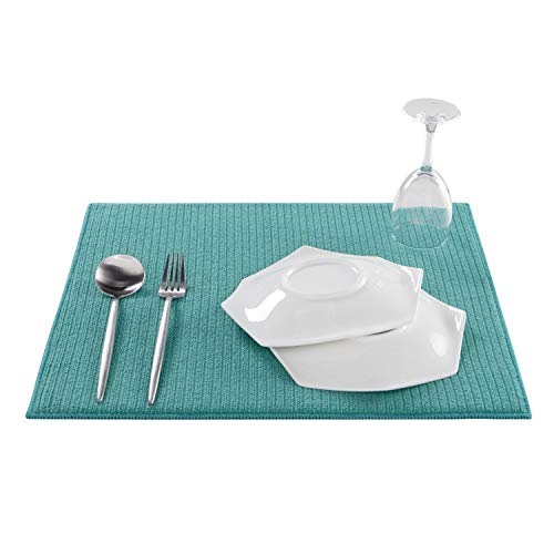 Absorbent, Reversible Microfiber Dish Drying Mat For Kitchen, 16 Inch X 18 Inch #TOP4