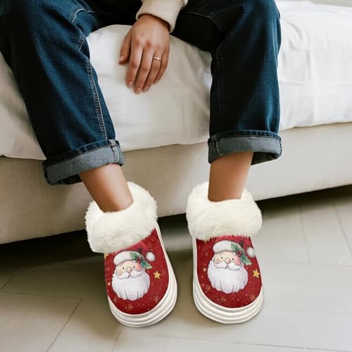 Unisex-Adult Fuzzy Polar Fleece Shoes for Indoor and Outdoor,Xmas Decorations Indoor House Slippers with Arch Support4