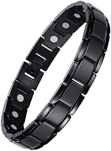 WELMAG® Mens Titanium Steel Magnetic Therapy Bracelet Pain Relief for Arthritis Adjustable