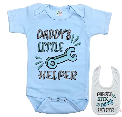 Image of Daddy's Little Helper Mechanic -Cute Automotive Car Baby bodysuit onesie & bib