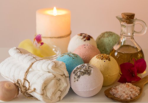 Organic Bath Bombs Gift Set Vegan (3.2 Oz) / Bath Bombs For Sensitive Skin - Safe For Kids - Bath Bomb For Women With Bath Salts: Dead Sea Salt - Natural Bath Bombs Set - Bath Bombs Kit For Christmas #TOP2