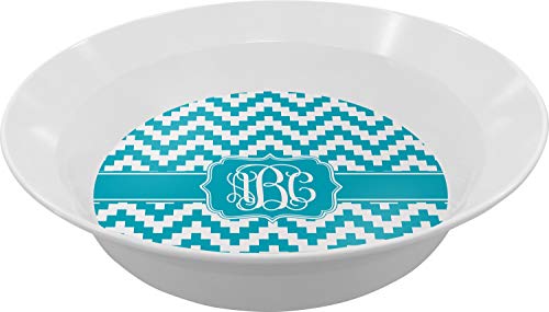 Personalized Pixelated Chevron Melamine Bowl - 12 oz