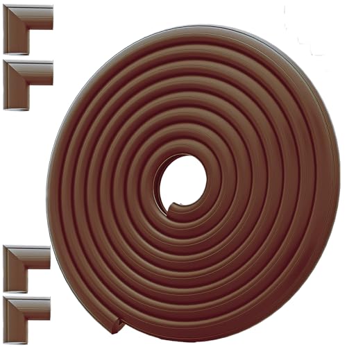 Safety Baby Edge Corner Guards Protector Set, 2.3M/7.5ft Edges Protector + 4 Corner Guards for Kids Foam, Furniture and Tables Child Baby Proof Bumpers, Pre-Taped for Direct Use