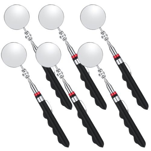 GGSTDDUP 6 Pcs Telescoping Inspection Mirror,Retractable 30 Inch Mechanical Mirror Tool,Under Vehicle Inspection Mirror,Car Visual Reflector,Retractable Under Vehicle Detection Mirror Repair Tool by GGSTDDUP - Used condition - US$18.04