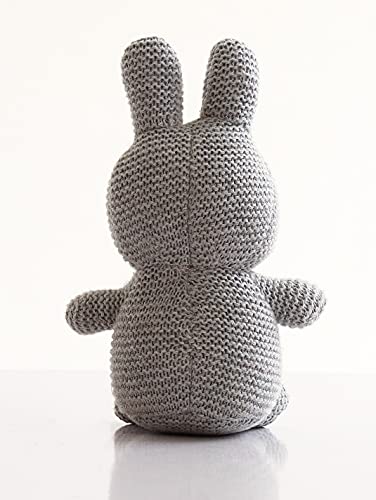 Image of Pluchi Cotton Knitted Grey Bobby Bunny Soft Toy for Babies & Kids 19cm x 13cm