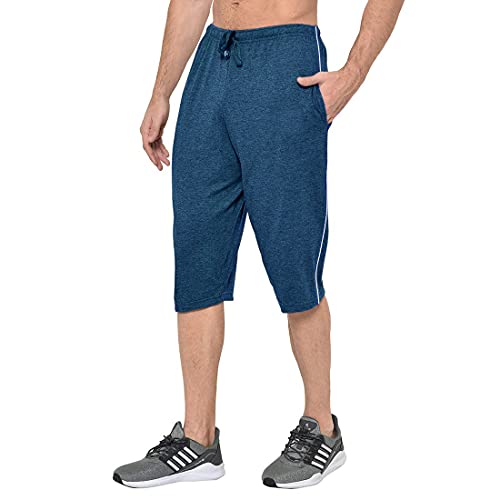 Image of Men's Regular Fit Cotton Three by Fourth, 3 /4th, Man Capri, Capris, Three Quarter, Capri for Men, Printed, Sports Running, Three Quarte, Casual Lounge Short, Nightwear Sleep Shorts, Pack of 2