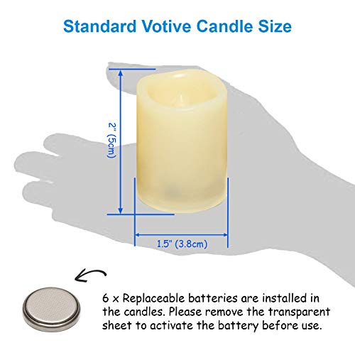 Candle Idea CANDLE-IDEA-TIME-6 Flameless Flickering Led Votive Tealight Candles Battery Operated With Timer / 6 Hours On And 18 Hours Off Per Cycle thumb #4