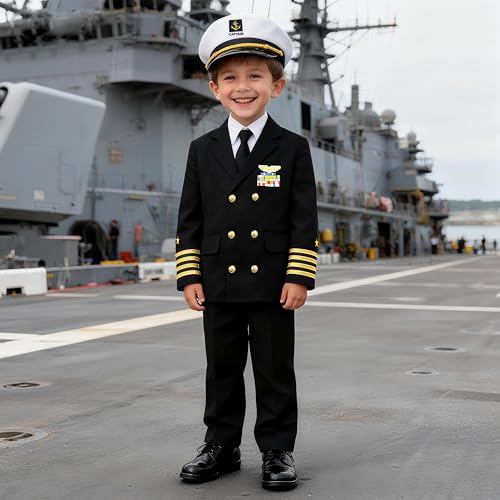 Disfraz Completo Capitán de Barco Infantil Azul Marino miniatura 2