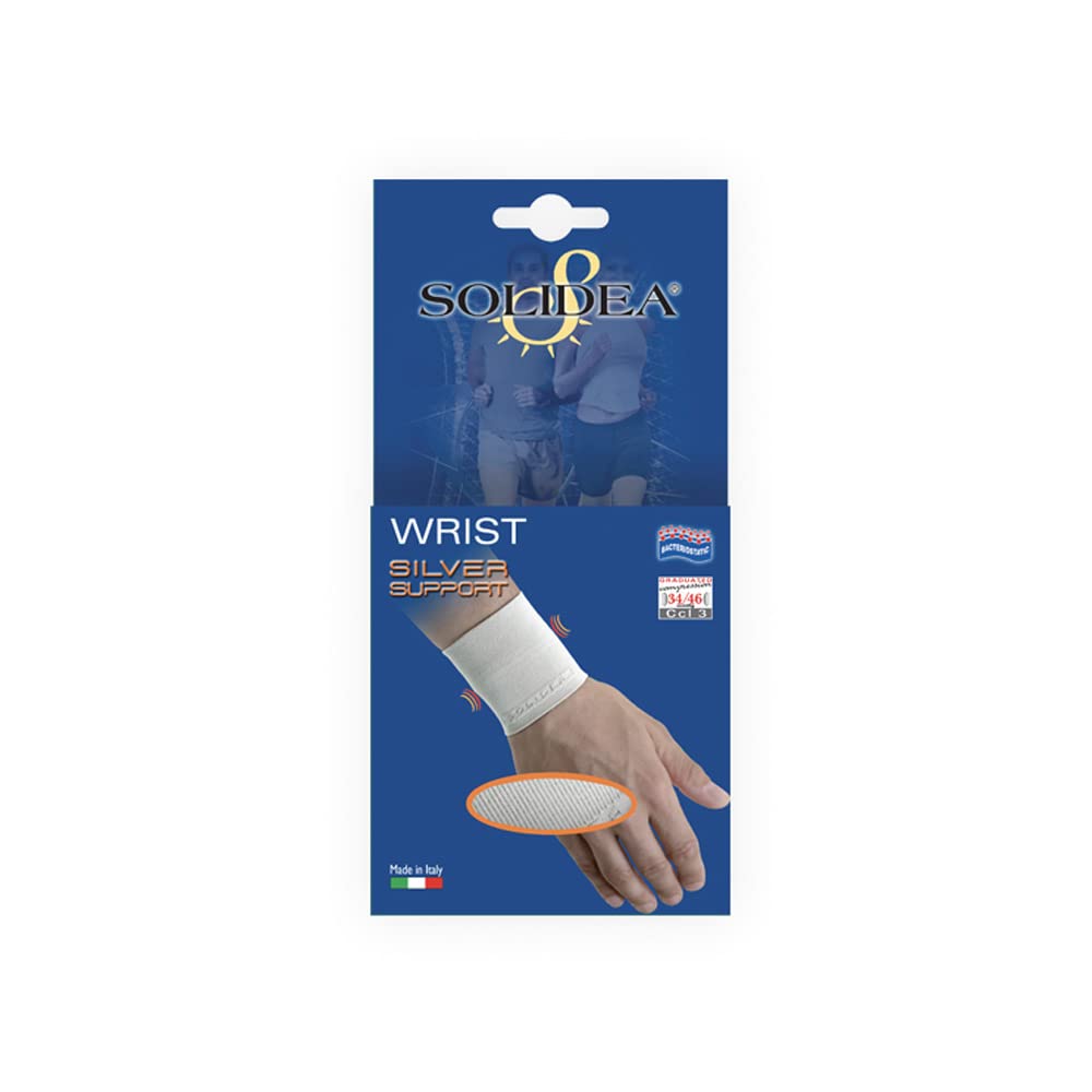 SOLIDEA Muñequera Tendinitis Muñeca Silver Support Wrist Compresión Graduada 34/46 mmHg | Muñequera Tunel Carpiano, Muñequera, Muñequera Deportiva (Camel, M)