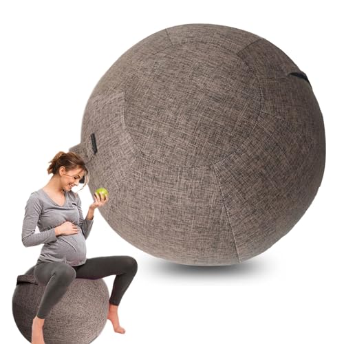 AOLIAZMAX Yoga Ball Cover - Pilates Exercise Yoga Ball Cover, Anti Scratch Exercise Ball Cover with Handle for 55/65/75cm Birthing Ball, Stability Ball, Balance Ball (Without Ball)