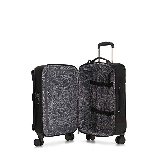 Kipling Spontaneous Softside Spinner Wheel Luggage, Integrated TSA Accepted Lock, Black Noir, Carry-On 21,KI55083