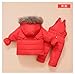JELEUON 2 Pcs Little Girls Boys Hooded Artificial Fur Trim Sweety Soild Puffer Down Jacket With Snow Pants Ski Snowsuit Set 100