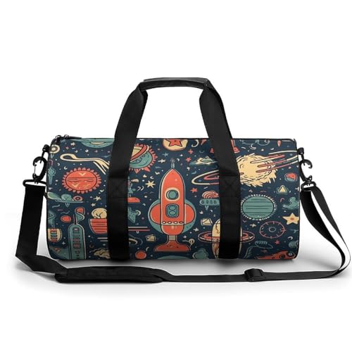 Sac de voyage blanc et rétro 45 cm avec grande capacité de rangement mixte