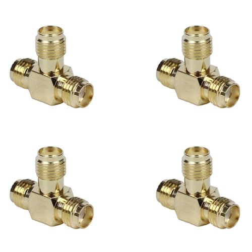 GIWFBQTR 4X SMA Hembra A Dos SMA Hembra Triple T RF Conector Adaptador RF 3 Vias Divisor