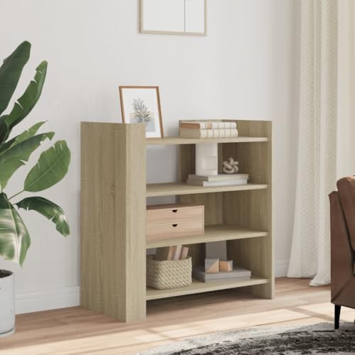 Homgoday Armario auxiliar moderno multiusos para salón, dormitorio, roble Sonoma, 73,5 x 35 x 75 cm, material de madera
