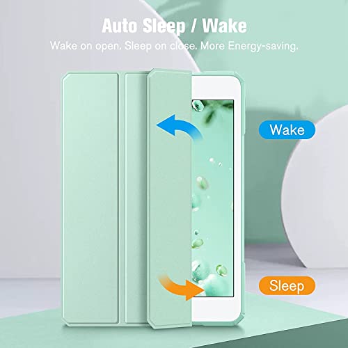 Image of SwooK Hybrid Case for 7.9 inch inch iPad mini 5 / Mini 4 iPad mini A2133 A2124 A2126 A2125 A1538 A1550 iPad mini Case with Shockproof Clear Back Shell Flip Cover Case (Light Green)