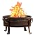 EcoNook 36 Inch Fire Pit with Grill & Lid, Fireplace & Round Table & BBQ 3 in 1 Fire Pit,Heavy Duty Wood Burning Fire Pits for Outside with Fire Poker, Waterproof Cover & Log Grate